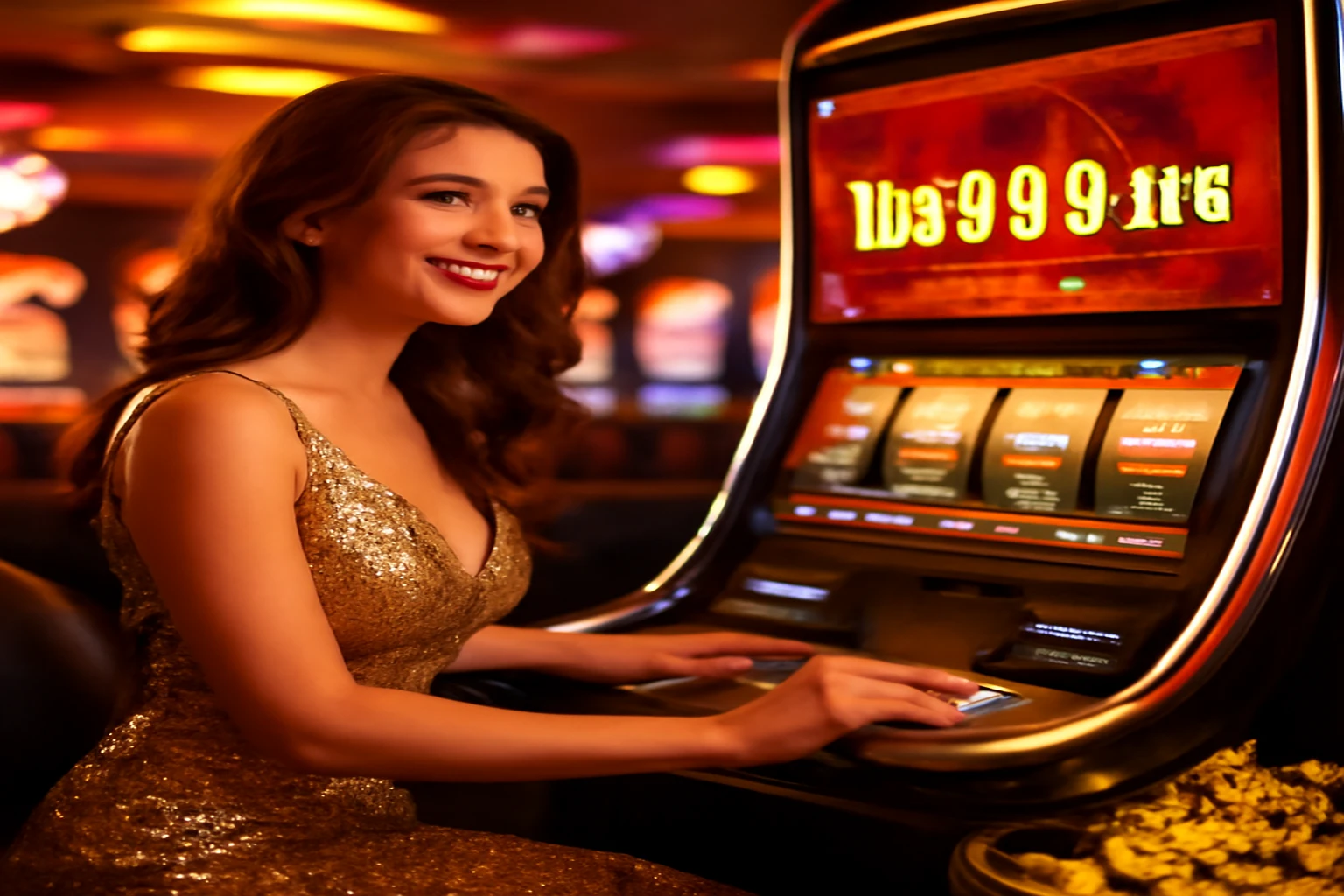ba999 Free Game — a huge glowing welcome bonus coin explosion with confetti